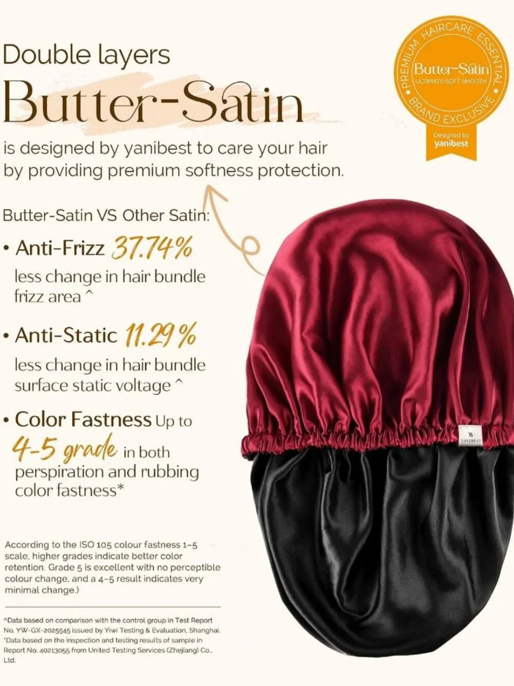 Silk Satin Bonnet for Sleeping, Adjustable Double Layer Hair Wrap for Curly Hair